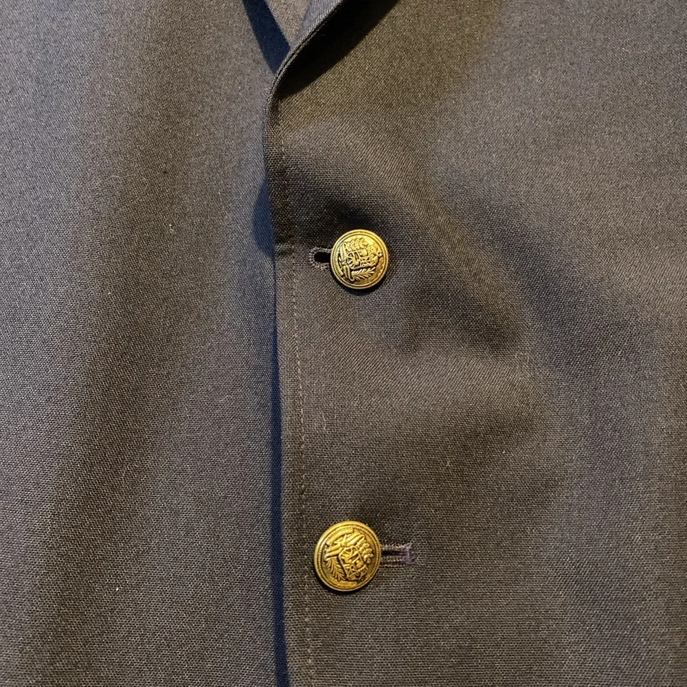 Reed St James Blazer Mens‎ 44L Navy Blue Gold Buttons USA VTG Academia Preppy